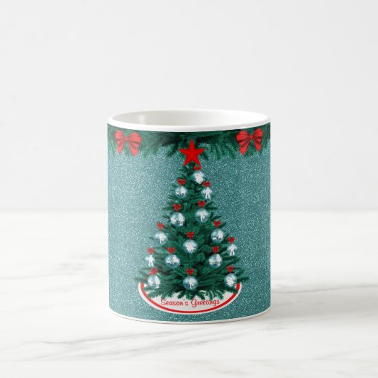 Cowboy Cowgirl Roping Weihnachtsbaum Tasse (Mittel)