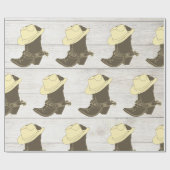 Cowboy Cowgirl Rustic Wood Geschenkpapier (Flach)