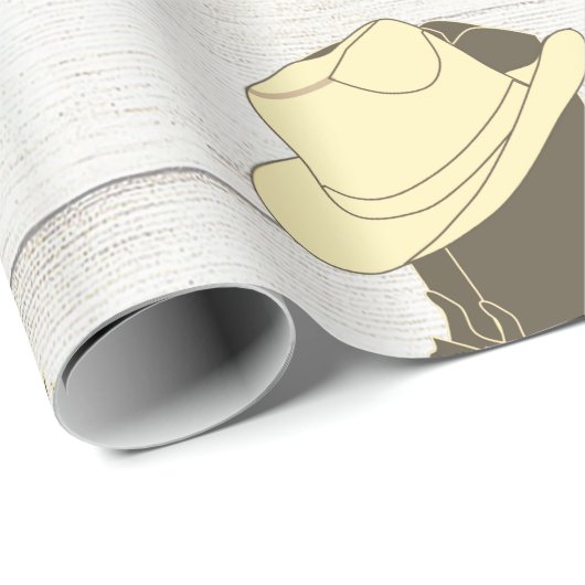 Cowboy Cowgirl Rustic Wood Geschenkpapier (Rolleneckpunkt)