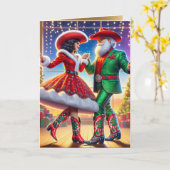 Cowboy Cowgirl Santa Country Tänzer Weihnachten Karte (Gelbe Blume)