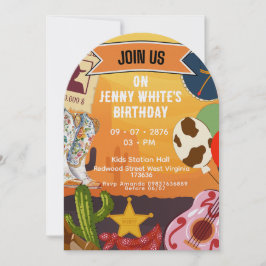 Cowboy Cowgirl Themed Einladung