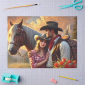 Cowboy Cowgirl und ein Western Seidenpapier (Basteln)