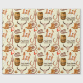 Cowboy Cowgirl Western Pferd personalisierter Name Geschenkpapier (Flach)