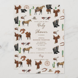 Cowboy Cowgirl Western Rodeo Country Baby Dusche Einladung