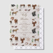 Cowboy Cowgirl Western Rodeo Country Baby Dusche Pergament Einladungen (Versetzt (Einladung))