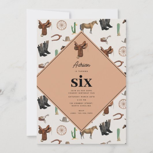 Cowboy Cowgirl Western Rodeo Country Geburtstag Einladung (Vorderseite)