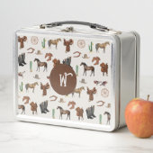 Cowboy Cowgirl Western Rodeo Country Monogram Metall Brotdose (Beispiel)