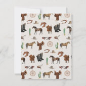 Cowboy Cowgirl Western Rodeo Country Name Mitteilungskarte (Rückseite)