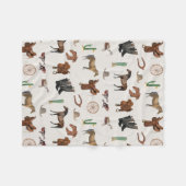 Cowboy Cowgirl Western Rodeo Country Pattern Fleecedecke (Vorderseite (Horizontal))