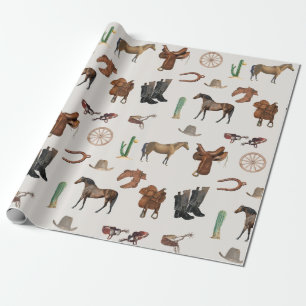 Cowboy Cowgirl Western Rodeo Country Pattern Geschenkpapier