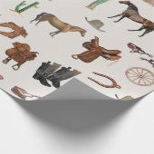 Cowboy Cowgirl Western Rodeo Country Pattern Geschenkpapier (Ecke)