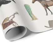 Cowboy Cowgirl Western Rodeo Country Pattern Geschenkpapier (Rolleneckpunkt)