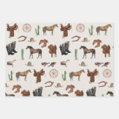 Cowboy Cowgirl Western Rodeo Country Pattern Geschenkpapier Set (Vorderseite 3)