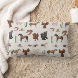 Cowboy Cowgirl Western Rodeo Country Pattern Lendenkissen