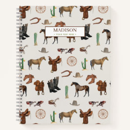 Cowboy Cowgirl Western Rodeo Country Pattern Notizblock