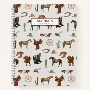 Cowboy Cowgirl Western Rodeo Country Pattern Notizblock