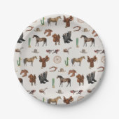 Cowboy Cowgirl Western Rodeo Country Pattern Pappteller (Vorderseite)