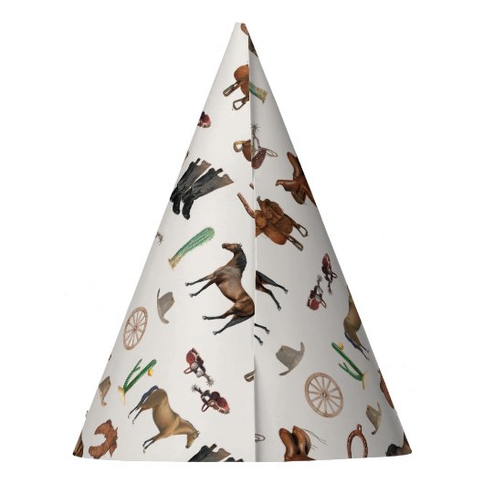 Cowboy Cowgirl Western Rodeo Country Pattern Partyhütchen (Rückseite)