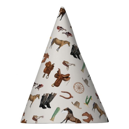 Cowboy Cowgirl Western Rodeo Country Pattern Partyhütchen (Rechts)