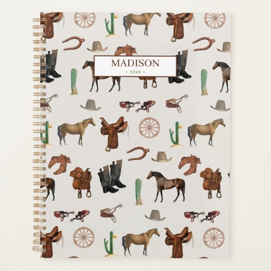 Cowboy Cowgirl Western Rodeo Country Pattern Planer (Vorderseite)