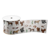 Cowboy Cowgirl Western Rodeo Country Pattern Satinband (Spule)