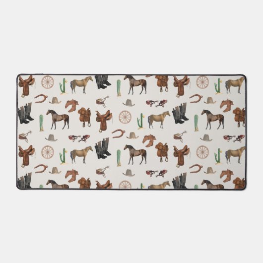 Cowboy Cowgirl Western Rodeo Country Pattern Schreibtischunterlage (Vorderseite)