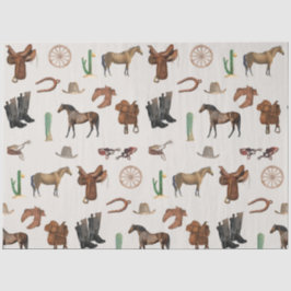 Cowboy Cowgirl Western Rodeo Country Pattern Seidenpapier