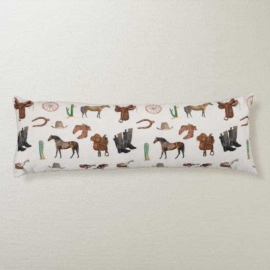 Cowboy Cowgirl Western Rodeo Country Pattern Seitenschläferkissen (Rückseite)