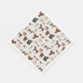Cowboy Cowgirl Western Rodeo Country Pattern Serviette (Ecke)