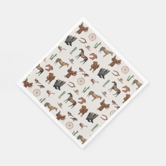 Cowboy Cowgirl Western Rodeo Country Pattern Serviette (Ecke)