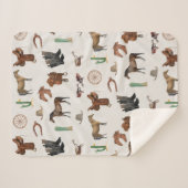 Cowboy Cowgirl Western Rodeo Country Pattern Sherpadecke (Vorderseite (Horizontal))