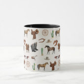 Cowboy Cowgirl Western Rodeo Country Pattern Tasse (Zentrum)