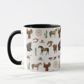 Cowboy Cowgirl Western Rodeo Country Pattern Tasse (Links)