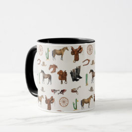 Cowboy Cowgirl Western Rodeo Country Pattern Tasse