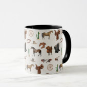 Cowboy Cowgirl Western Rodeo Country Pattern Tasse (VorderseiteRechts)