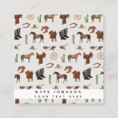 Cowboy Cowgirl Western Rodeo Country QR Code Quadratische Visitenkarte (Vorderseite)