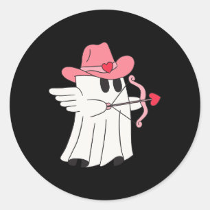 Cowboy Cupid Ghost Valentine T-Shirt für Paare Spa Runder Aufkleber