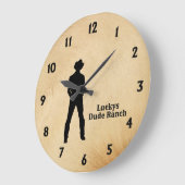 Cowboy Custom Text Große Wanduhr (Winkel)