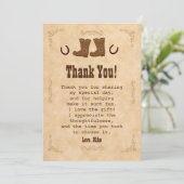 Cowboy danken Ihnen, die Western-alte Art zu Dankeskarte (Stehend Vorderseite)