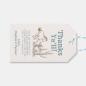 Cowboy Dankeschön Tags Geschenkanhänger (Vorderseite (Horizontal))