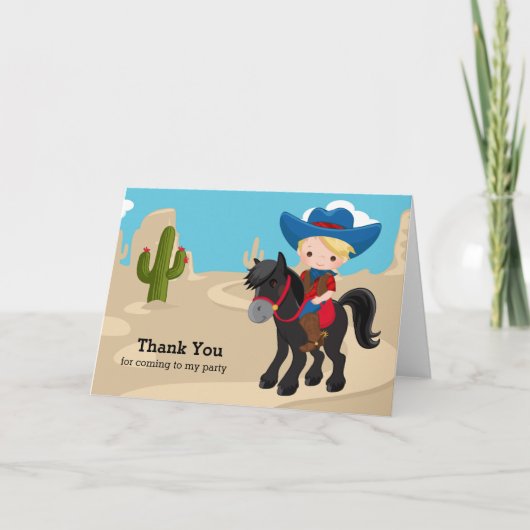 Cowboy Dankeskarte (Vorderseite)