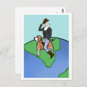 Cowboy Darwin über "Der Beagle" Postkarte (Vorne/Hinten)