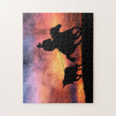 Cowboy, der auf dem Pferd eine Stimmung aufwirft Puzzle (Vertikal)