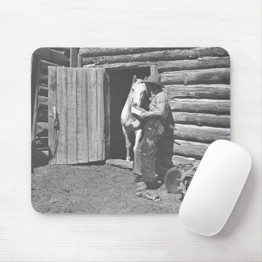 Cowboy, der einen Brief liest Mousepad (Mit Mouse)