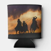 Cowboy, der in den Sonnenuntergang rammt Dosenkühler (Rückseite)