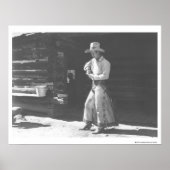 Cowboy, der von einer Peter Pan-Erdbutter-Dose iss Poster (Vorne)