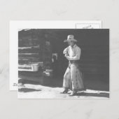 Cowboy, der von einer Peter Pan-Erdbutter-Dose iss Postkarte (Vorne/Hinten)