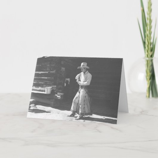 Cowboy, der von einer Peter Pan-Erdnussbutter Can. Karte (Vorderseite)