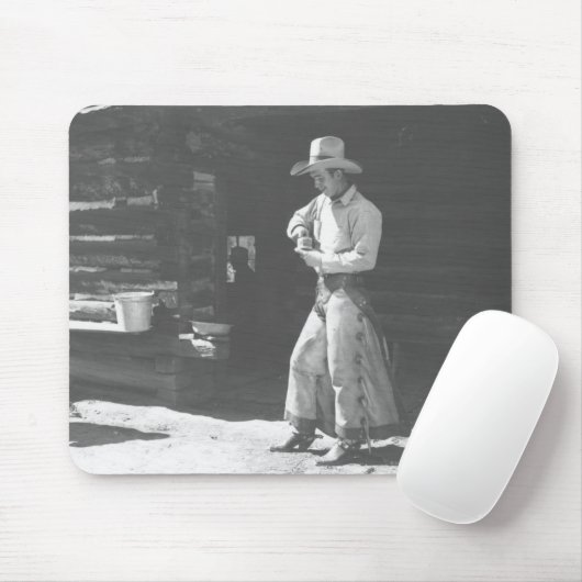 Cowboy, der von einer Peter Pan-Erdnussbutter Can. Mousepad (Mit Mouse)