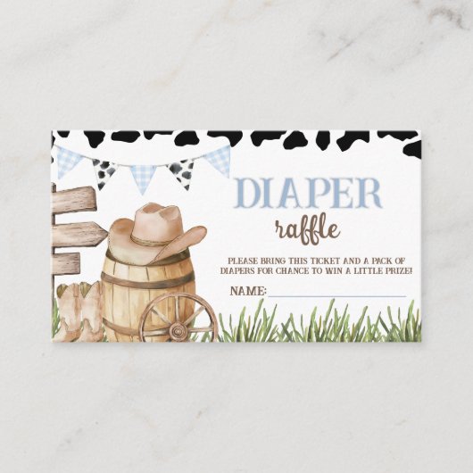 Cowboy Diaper Raffle Insert (Vorderseite)